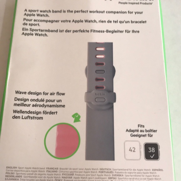 Belkin Sport Watch Band Apple Watch 38mm New - Picture 3 of 6